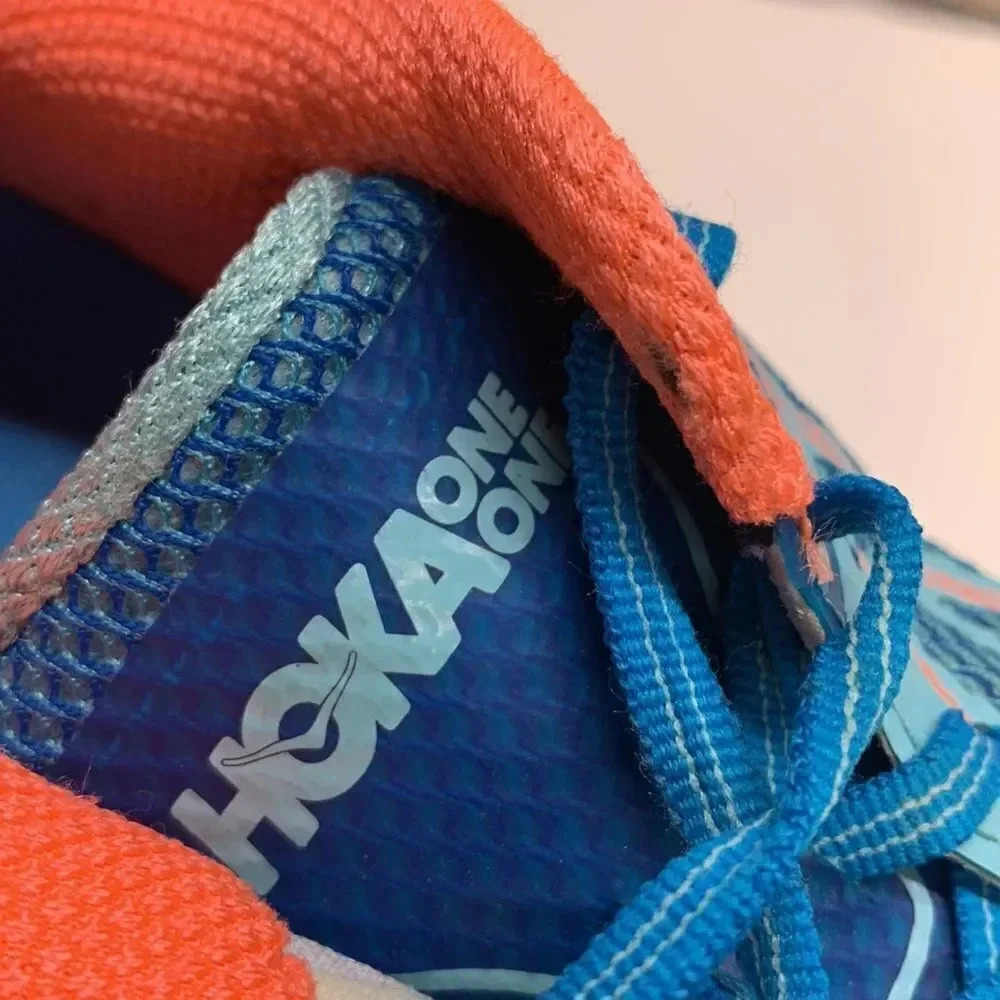 Hoka One One Clifton 3 Sneakers Shoes Lace Up Sneaker Blue Pink Womens Size 10.5 - Picture 8 of 10
